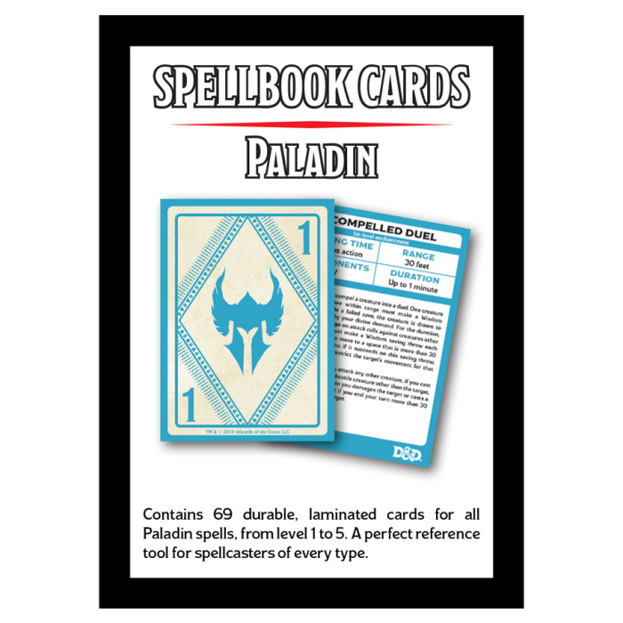 D&D 5E Cards Spellbook Cards Paladin Deck Evolution Gaming Collectibles