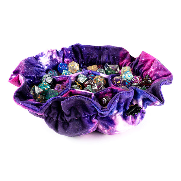 Dice Bag: Velvet Compartment Bag with Pockets- Nebula