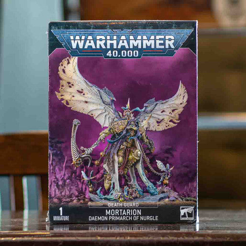 mortarion mtg card Warhammer 40,000: Death Guard- MORTARION: DAEMON PRIMARCH OF NURGLE – Evolution Gaming Collectibles