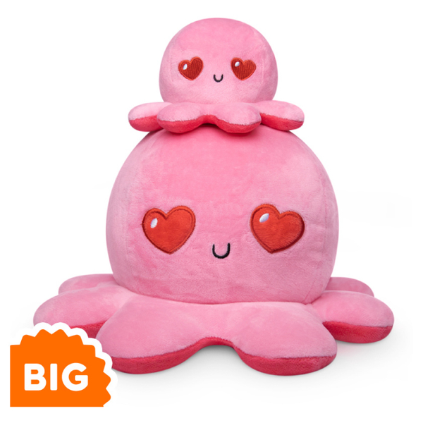 BIG Reversible Octopus Plush: Light Pink Love & Pink Rage