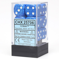 CHESSEX: d6 Cube 16mm SPECKLED Dice (12ct.)