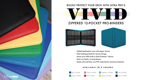 Pokemon Binders Ultra Pro: Vivid 12-Pocket Zippered PRO-Binder (Light Blue) | Collector Acid Free Card Binder Pokemon Binders Ultra Pro: Vivid 12-Pocket Zippered PRO-Binder (Light Blue) | Collector Acid Free Card Binder