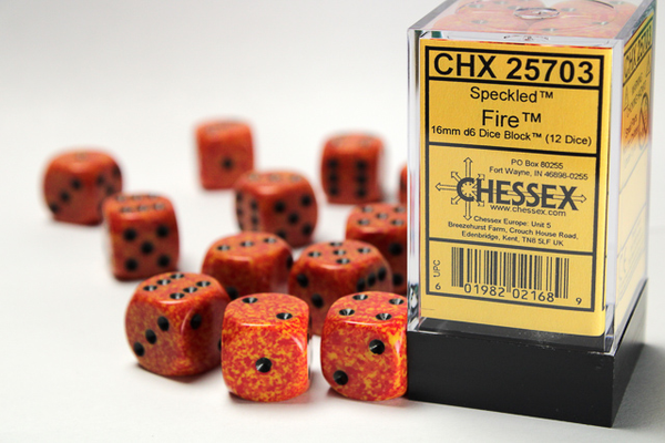Chessex Speckled Dice D6 16mm Arctic Camo (12) New