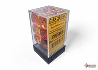 CHESSEX: d6Cube-GEMINI/TRANSLUCENT dice (12ct)