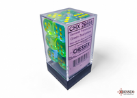 CHESSEX: d6Cube-GEMINI/TRANSLUCENT dice (12ct)