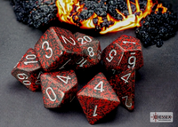 CHESSEX: 7-SetCube Dice SPECKLED (Silver Volcano)