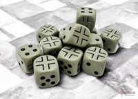 Germany War Dice Opaque Dark Grey/black 16mm d6 Dice Block (12 dice)