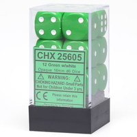 CHESSEX: d6 Cube 16mm OPAQUE (12ct.)